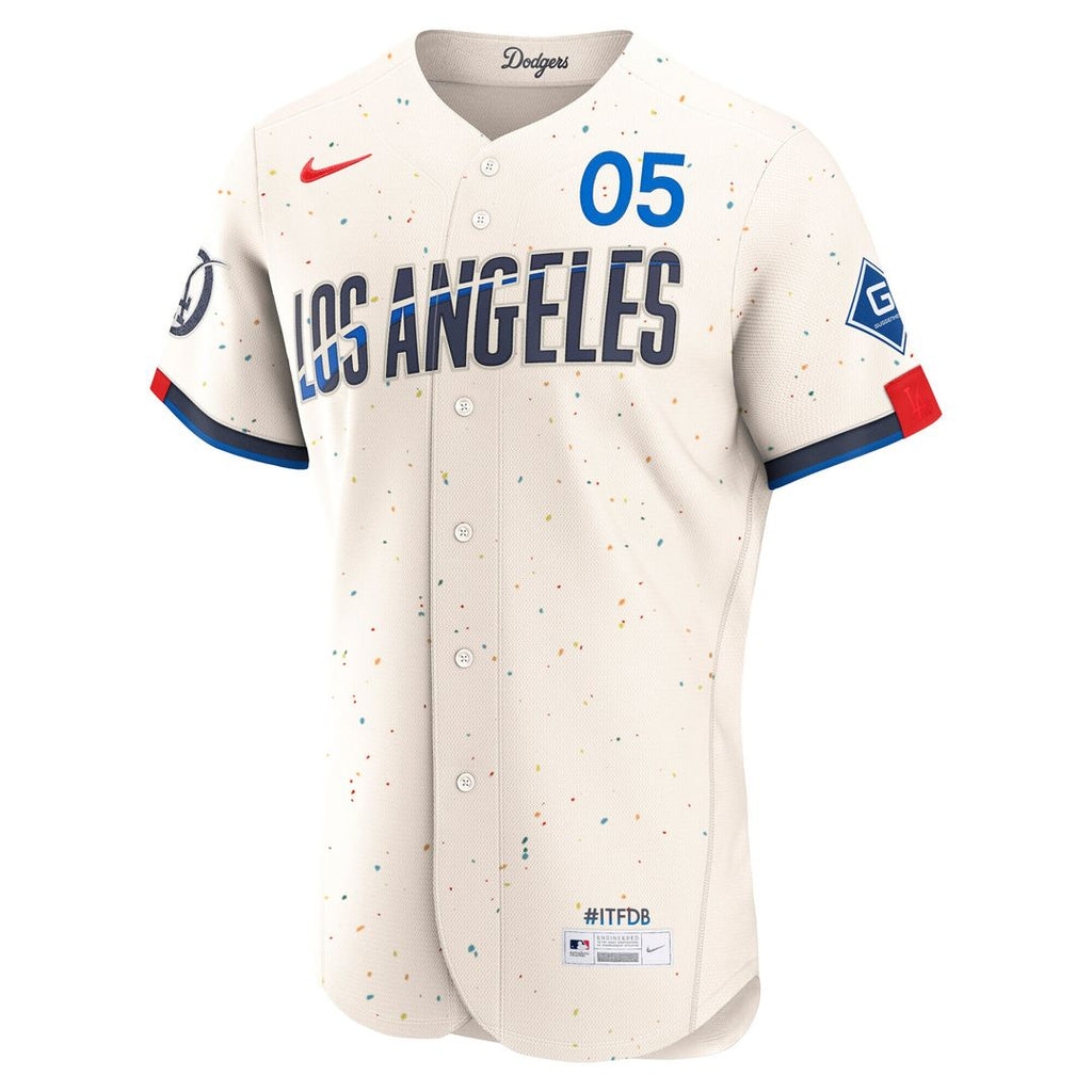 Los Angeles Dodgers Freddie Freeman Nike City Connect Authentic Sponsor Patch Jersey - Cream