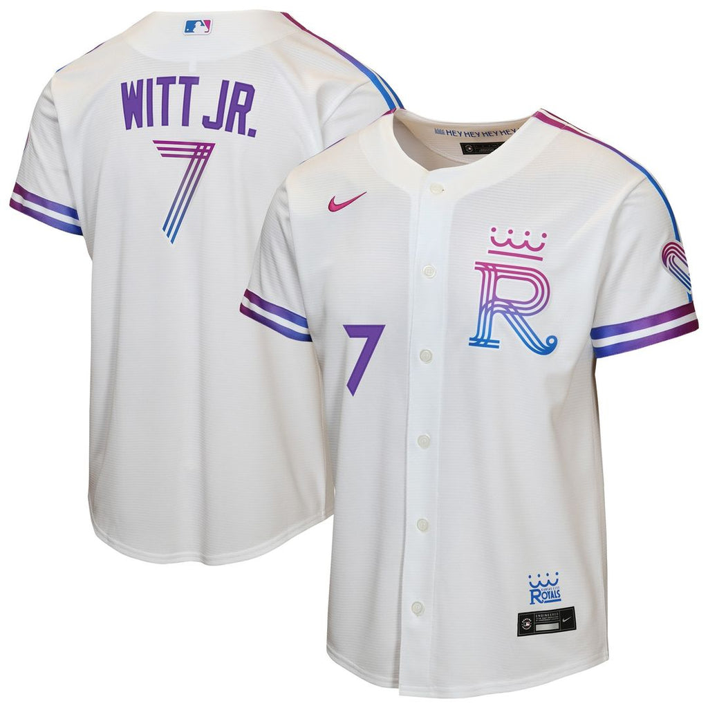 Kansas City Royals Bobby Witt Jr. Nike Youth 2026 City Connect Stadium Jersey - White
