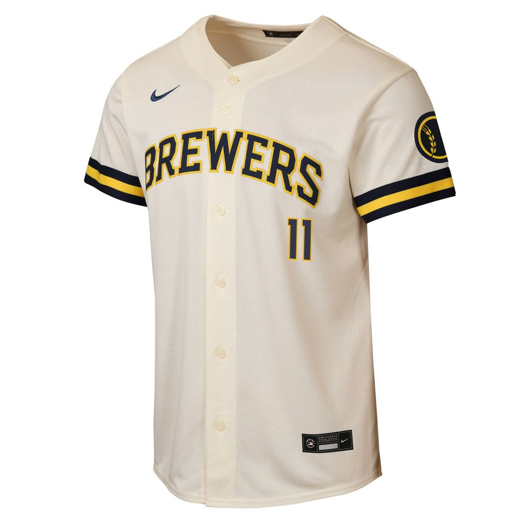 Milwaukee Brewers Jackson Chourio Nike Youth Home Stadium Jersey - Cream