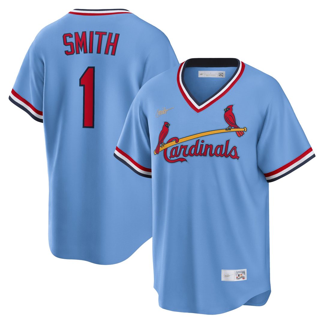 St. Louis Cardinals Ozzie Smith Nike Road Cooperstown Player Jersey - Light Blue