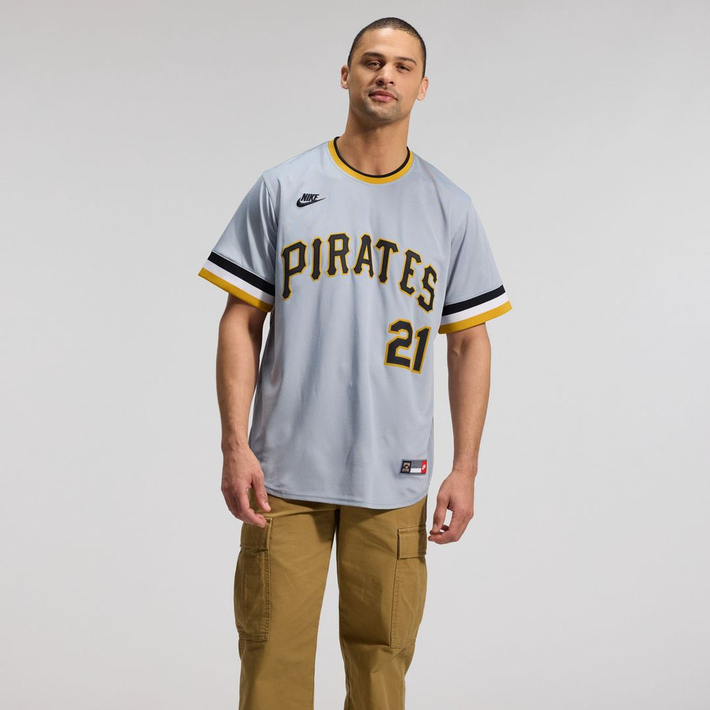 Pittsburgh Pirates Roberto Clemente Nike Throwback Cooperstown Limited Jersey - Gray