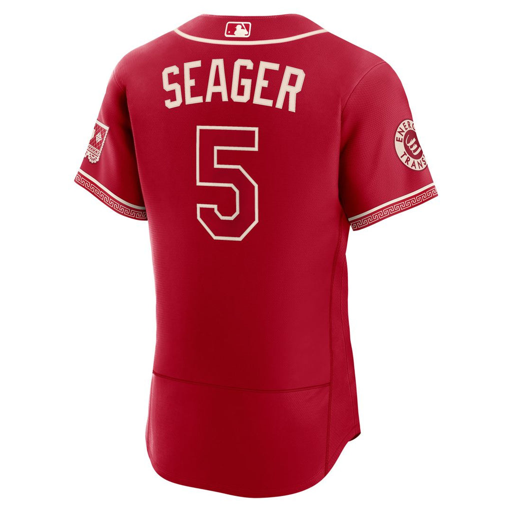 Texas Rangers Corey Seager Nike 2026 City Connect Authentic Sponsor Patch Jersey - Red