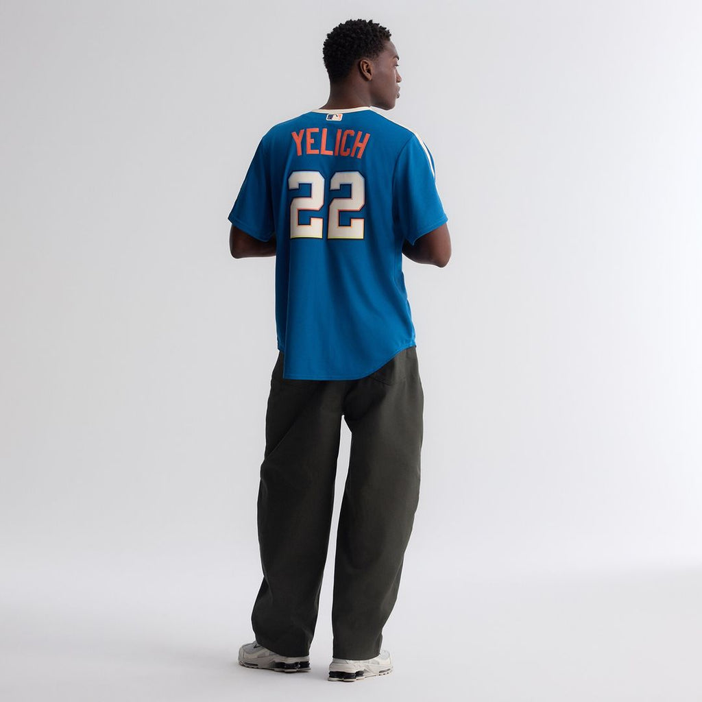 Milwaukee Brewers Christian Yelich Nike 2026 City Connect Stadium Jersey - Mineral Blue