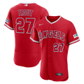 Los Angeles Angels Mike Trout Nike Alternate Authentic Sponsor Patch Jersey - Red