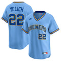 Milwaukee Brewers Christian Yelich Nike Cooperstown Limited Jersey - Powder Blue