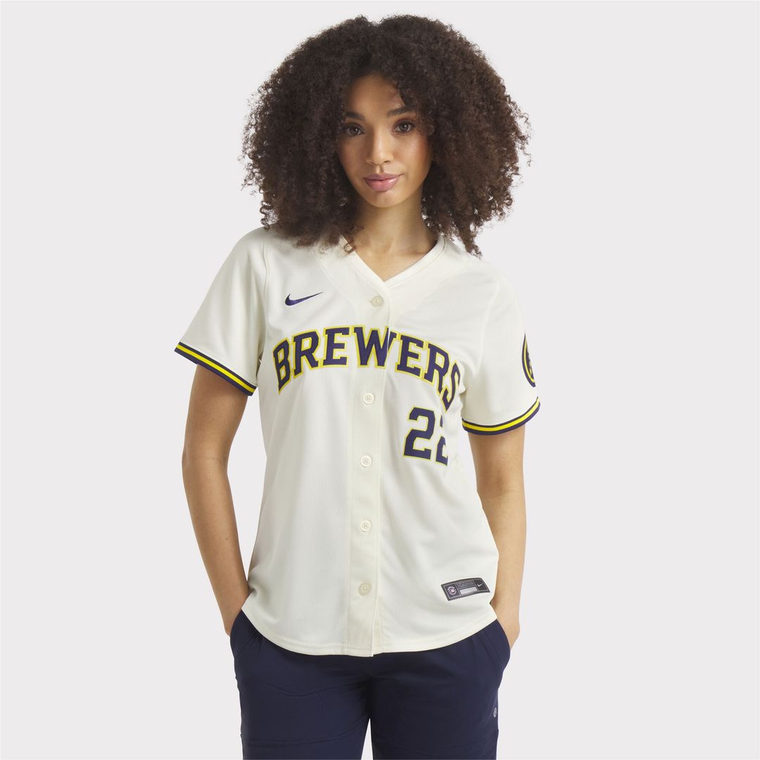 Milwaukee Brewers Christian Yelich Nike Women's Home Limited Player Jersey - Cream
