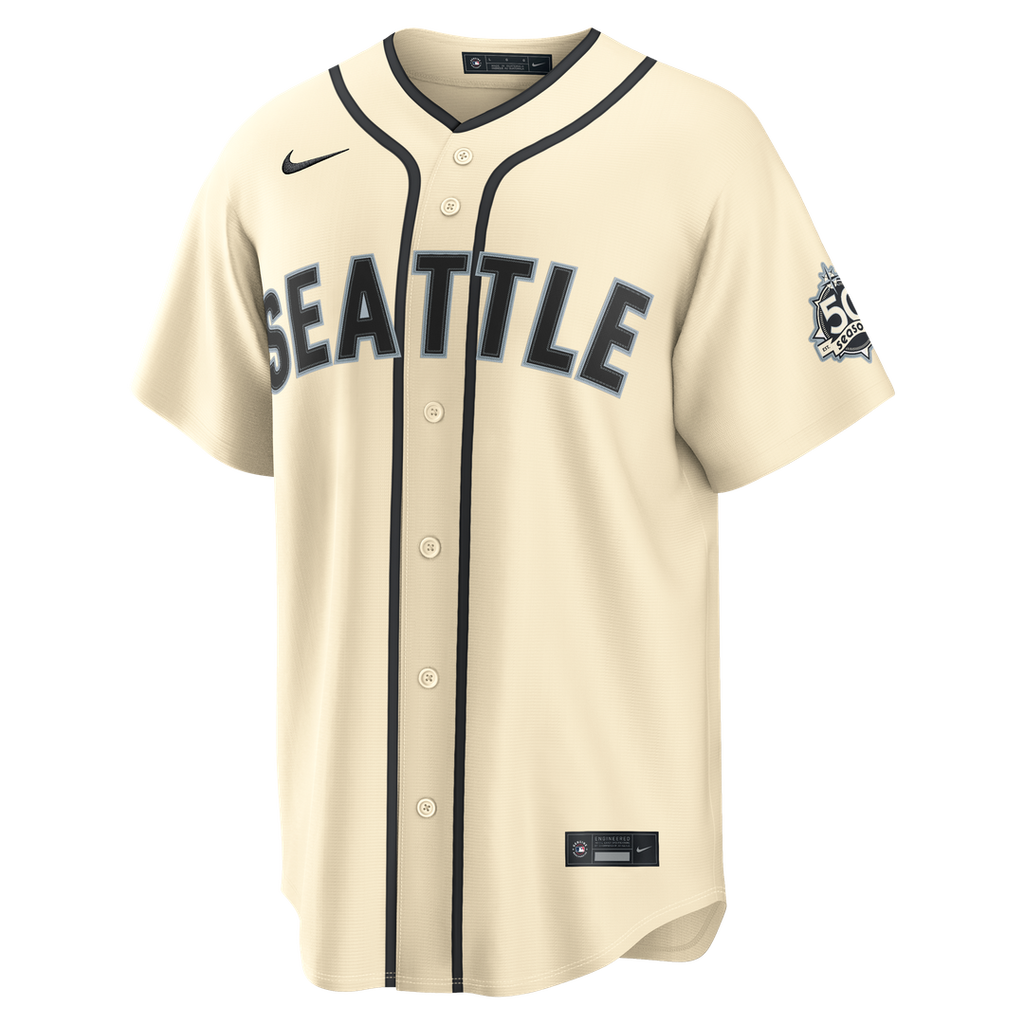 Seattle Mariners Cal Raleigh Nike Alternate 50th Season Patch Stadium Jersey - Teal
