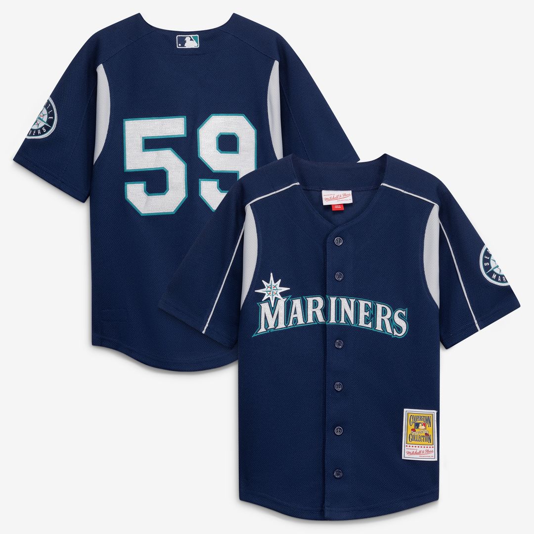 Seattle Mariners Felix Hernandez Mitchell & Ness Toddler Throwback Mesh Batting Practice Jersey - Navy