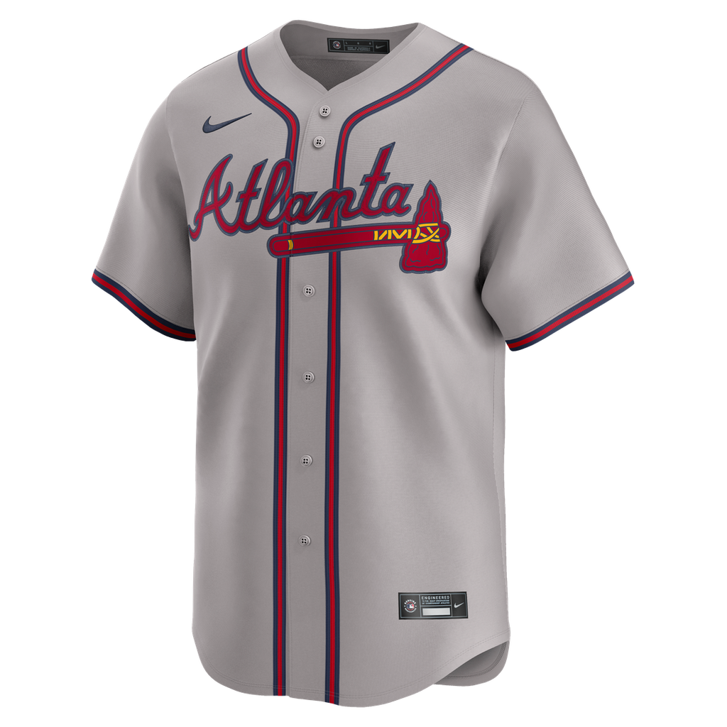 Atlanta Braves Ozzie Albies Nike Road Limited Player Jersey - Gray
