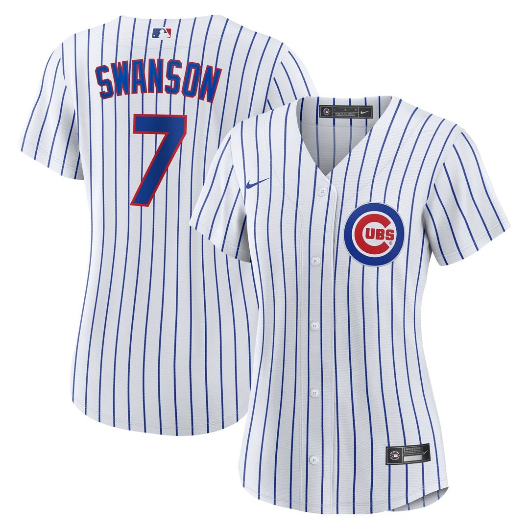 Chicago Cubs Dansby Swanson Nike Women's Home Replica Player Jersey - White/Royal