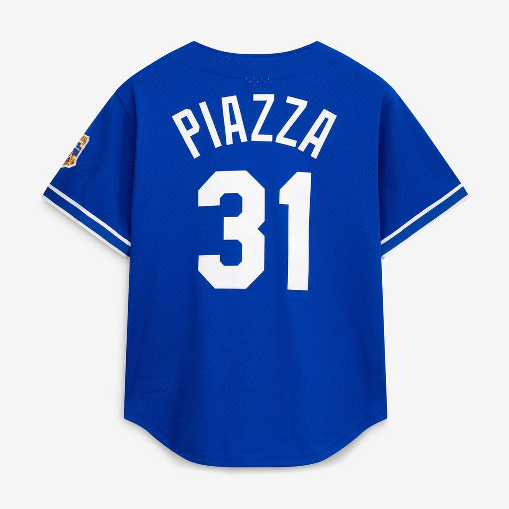 Los Angeles Dodgers Mike Piazza Mitchell & Ness Cooperstown Mesh Batting Practice Button - Up Jersey - Royal