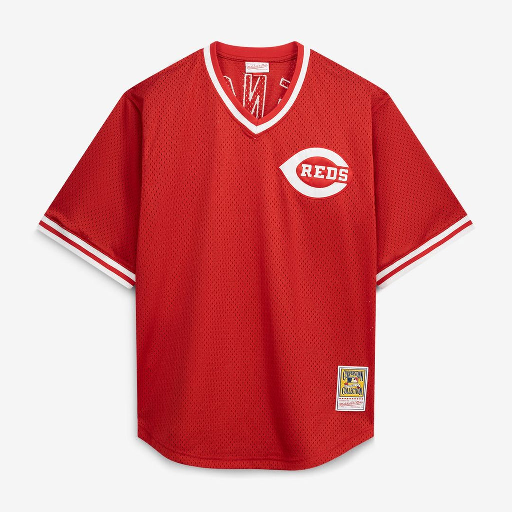 Cincinnati Reds Johnny Bench Mitchell & Ness Cooperstown Big & Tall Mesh Batting Practice Jersey - Red