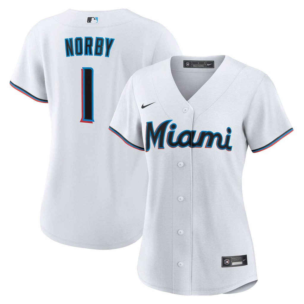 Miami Marlins Connor Norby Nike Women's Home Replica Jersey - White