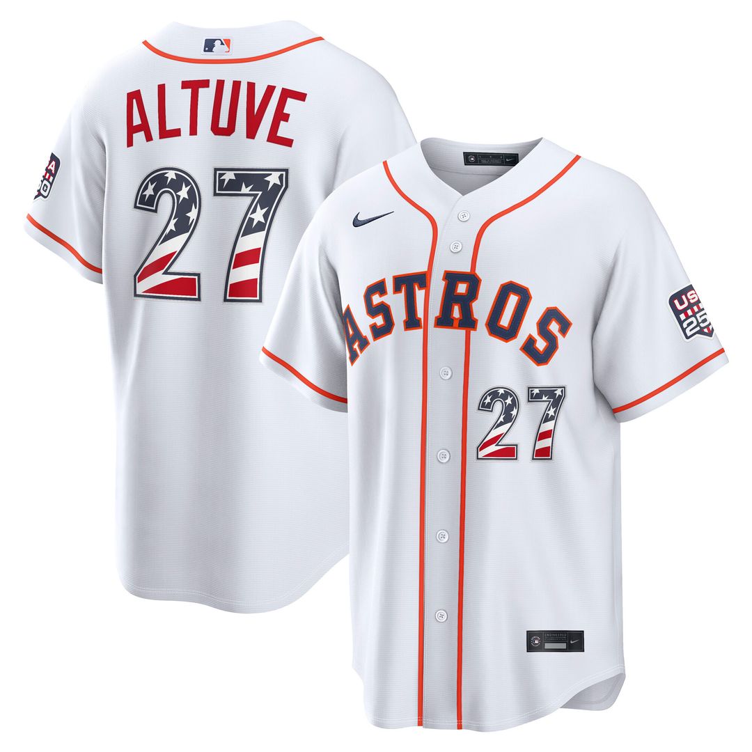 Houston Astros Jose Altuve Nike USA 250 Fourth of July Home Stadium Jersey - White