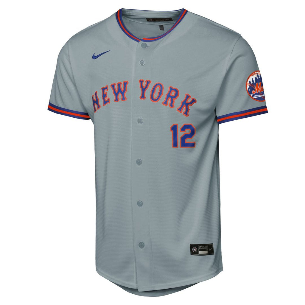 New York Mets Francisco Lindor Nike Youth Road Stadium Player Jersey - Gray