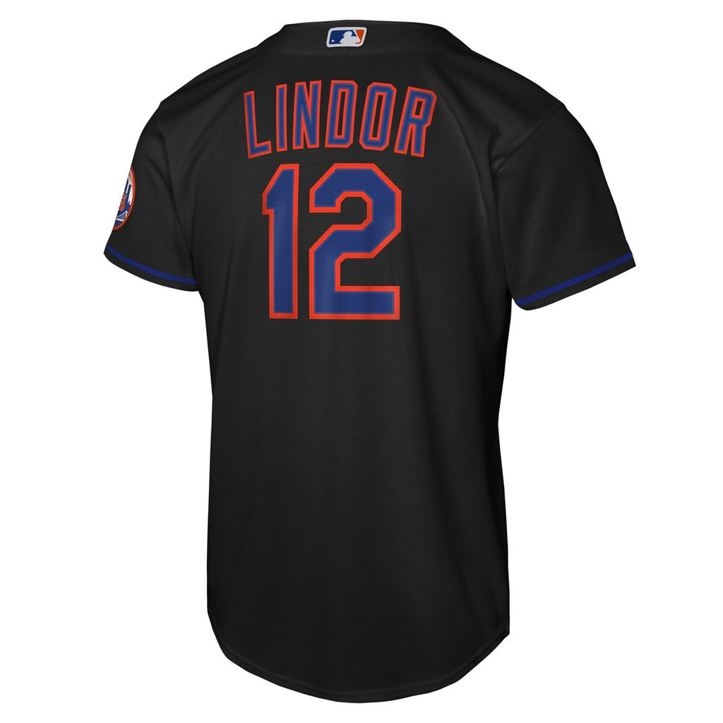 New York Mets Francisco Lindor Nike Youth Road Stadium Player Jersey - Gray