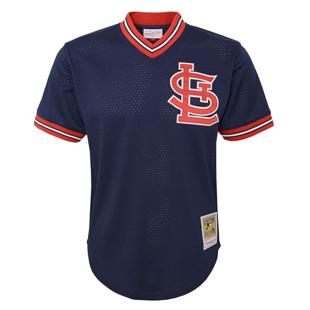 St. Louis Cardinals Ozzie Smith Mitchell & Ness Youth Cooperstown Mesh Batting Practice Jersey - Navy