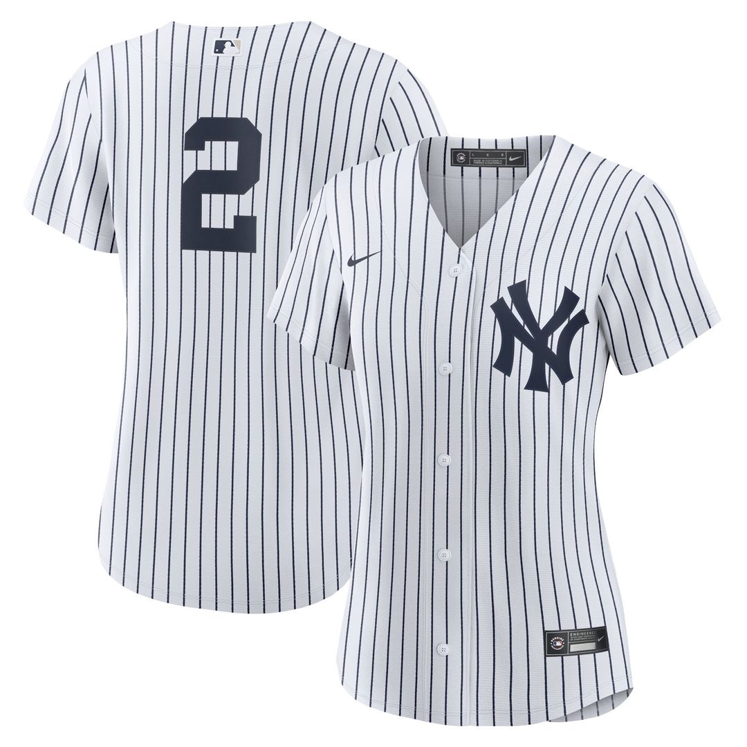 New York Yankees Derek Jeter Nike Women's Home Replica Player Jersey - White/Navy