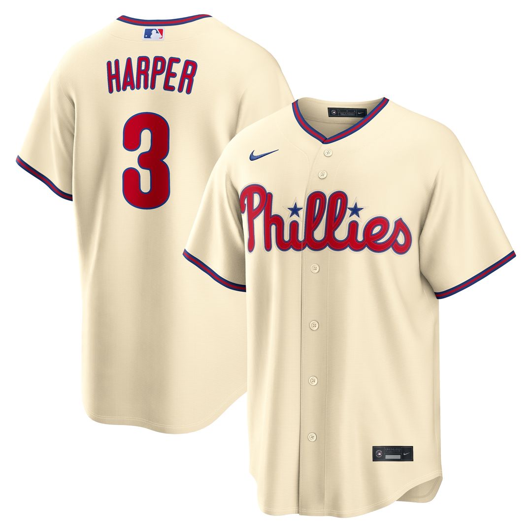 Philadelphia Phillies Bryce Harper Nike Alternate Replica Jersey - Cream
