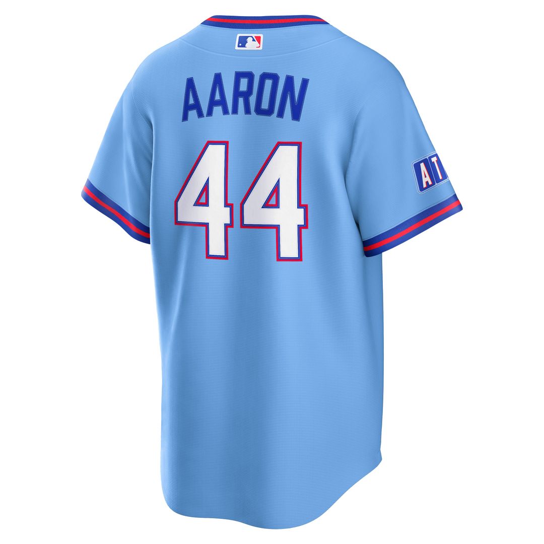 Atlanta Braves Hank Aaron Nike 2026 City Connect Stadium Jersey - Powder Blue