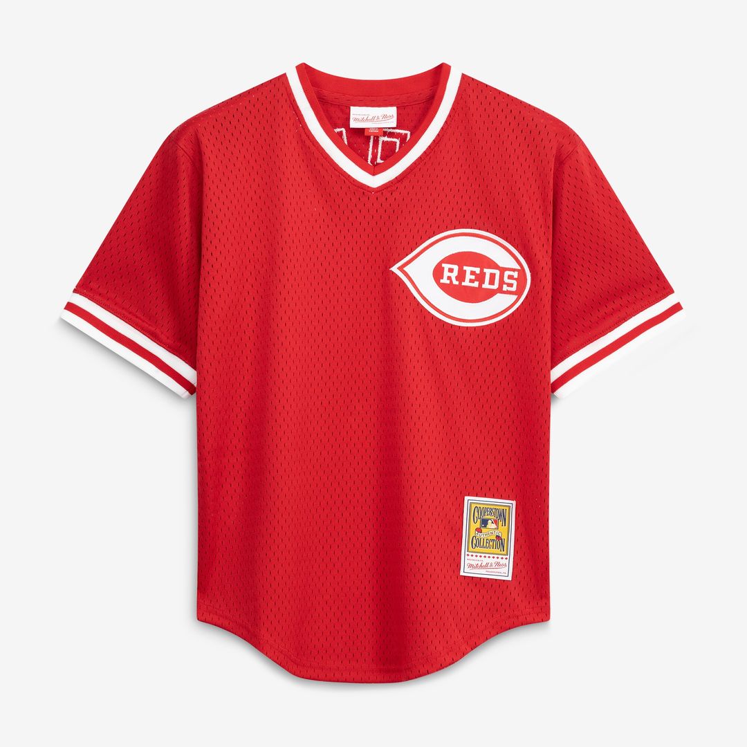 Cincinnati Reds Barry Larkin Mitchell & Ness Authentic Batting Practice Jersey - Red
