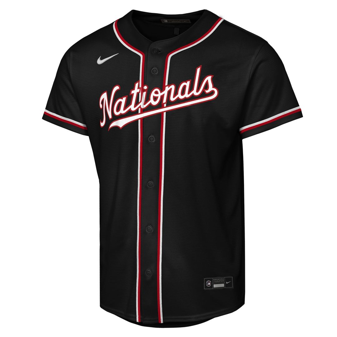 Washington Nationals James Wood Nike Youth Fashion Replica Player Jersey - Black