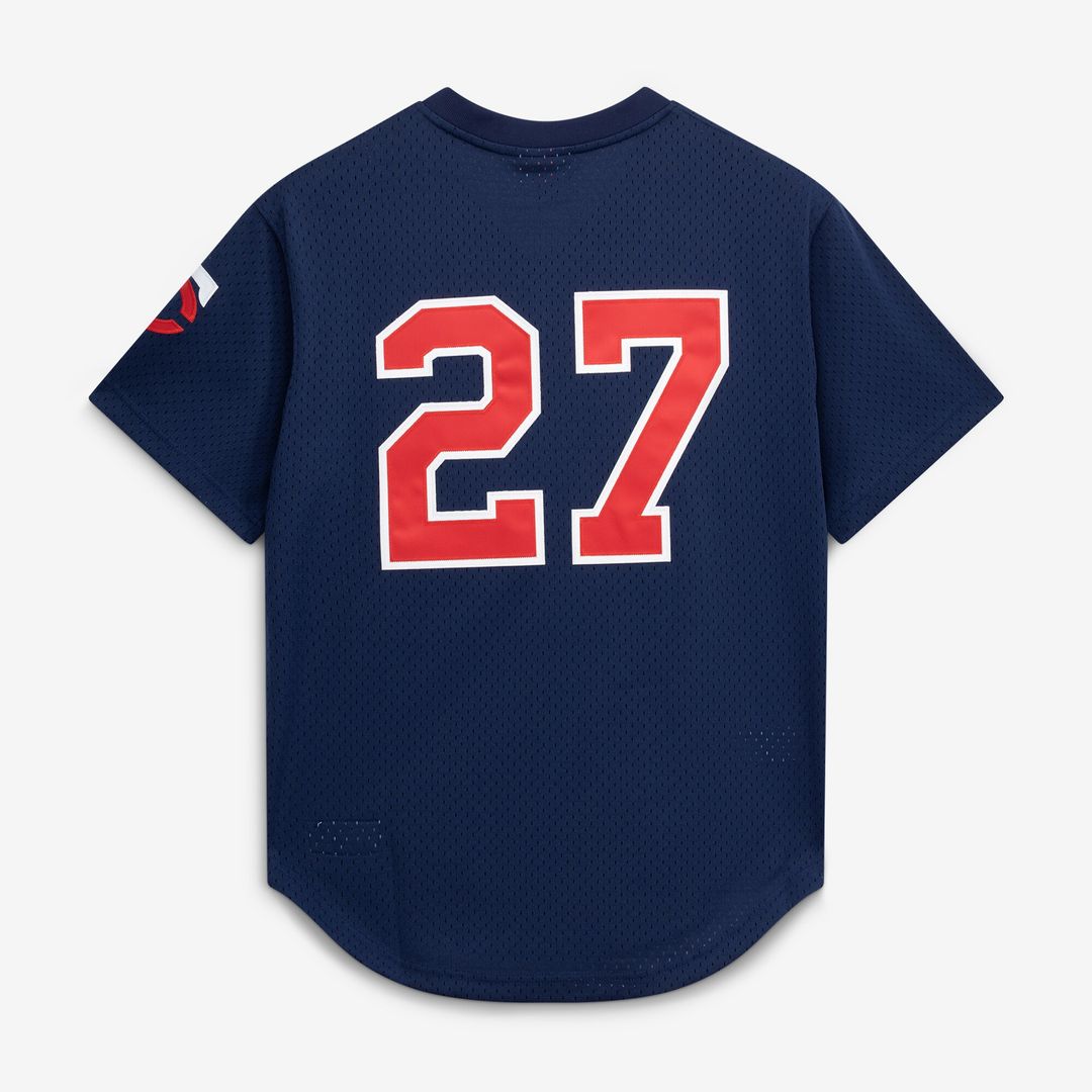 Minnesota Twins David Ortiz Mitchell & Ness 2002 Cooperstown Mesh Batting Practice Jersey - Navy