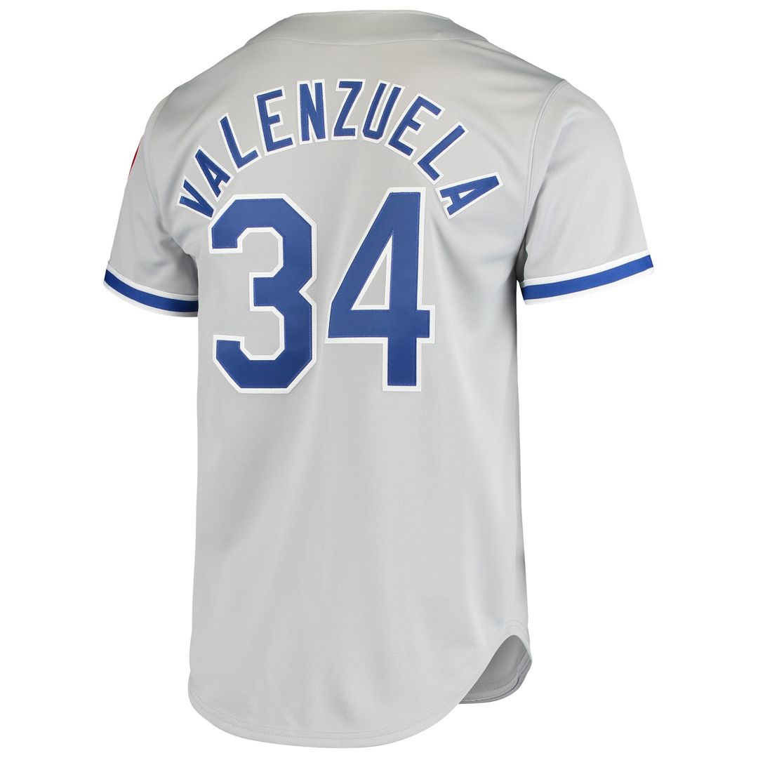Los Angeles Dodgers Fernando Valenzuela Mitchell & Ness Road 1981 Cooperstown Authentic Jersey - Gray