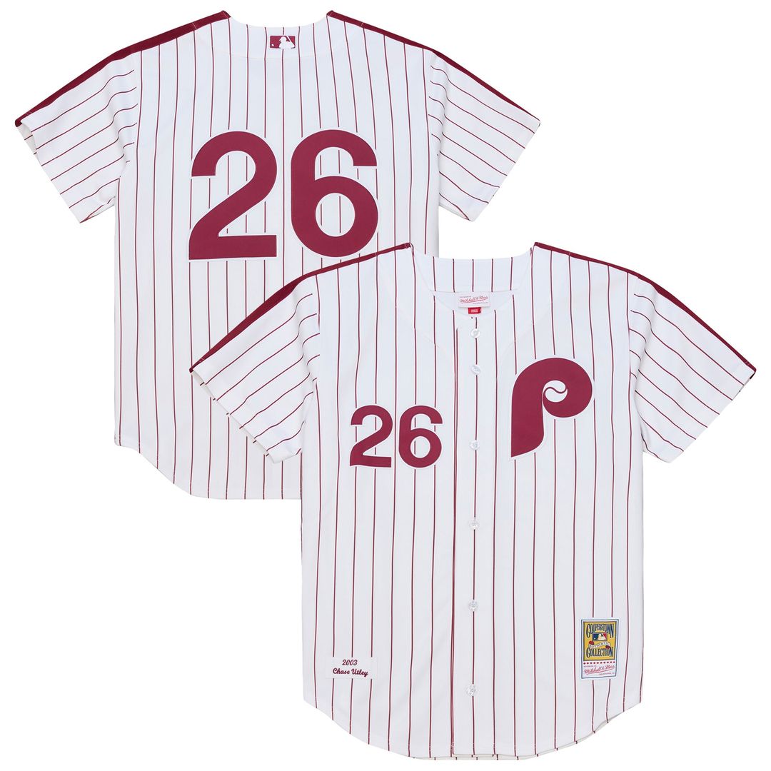 Philadelphia Phillies Chase Utley Mitchell & Ness 2003 Cooperstown Authentic Jersey - White