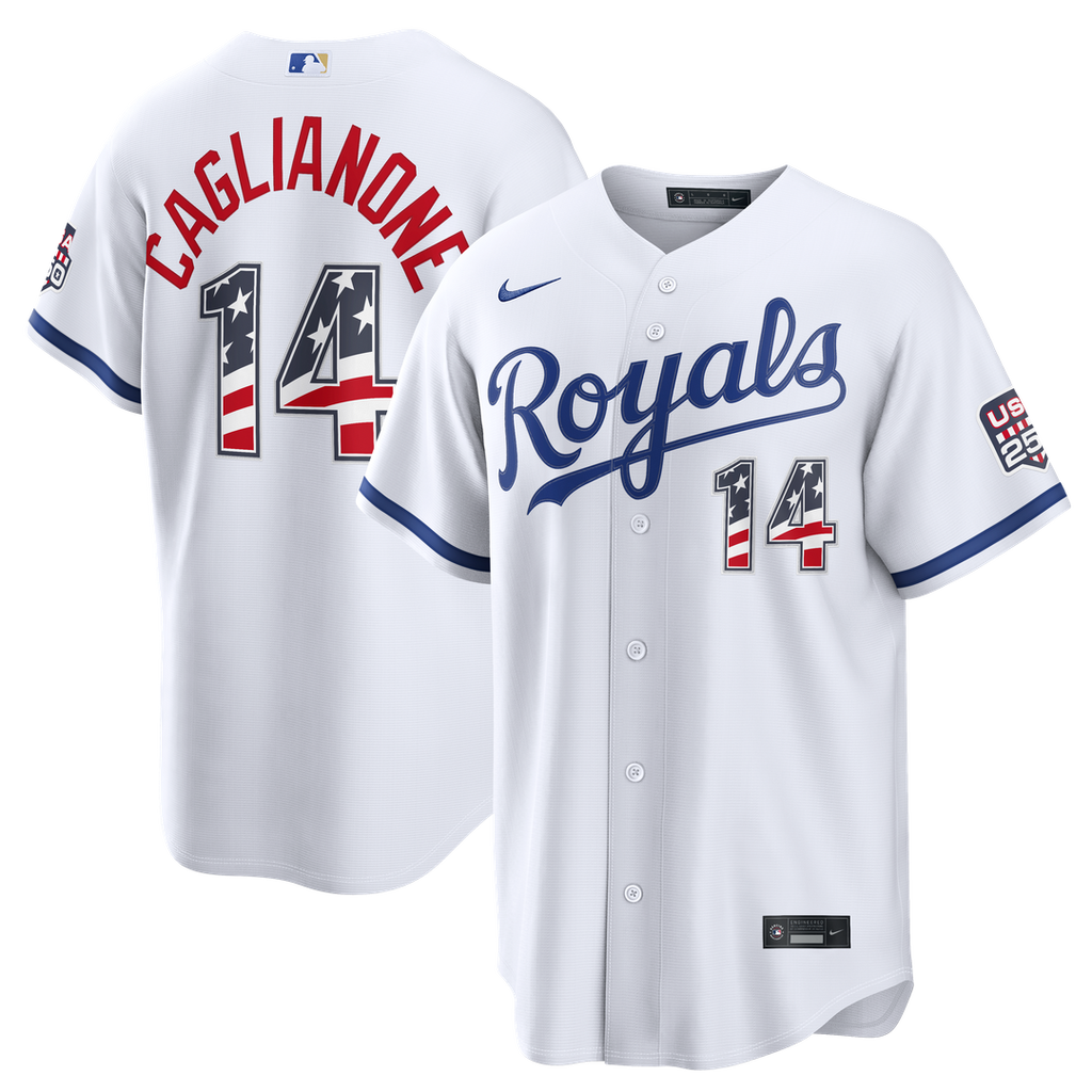 Kansas City Royals Jac Caglianone Nike USA 250 Fourth of July Home Stadium Jersey - White