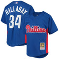 Philadelphia Phillies Roy Halladay Mitchell & Ness Youth Cooperstown Mesh Batting Practice Jersey - Royal