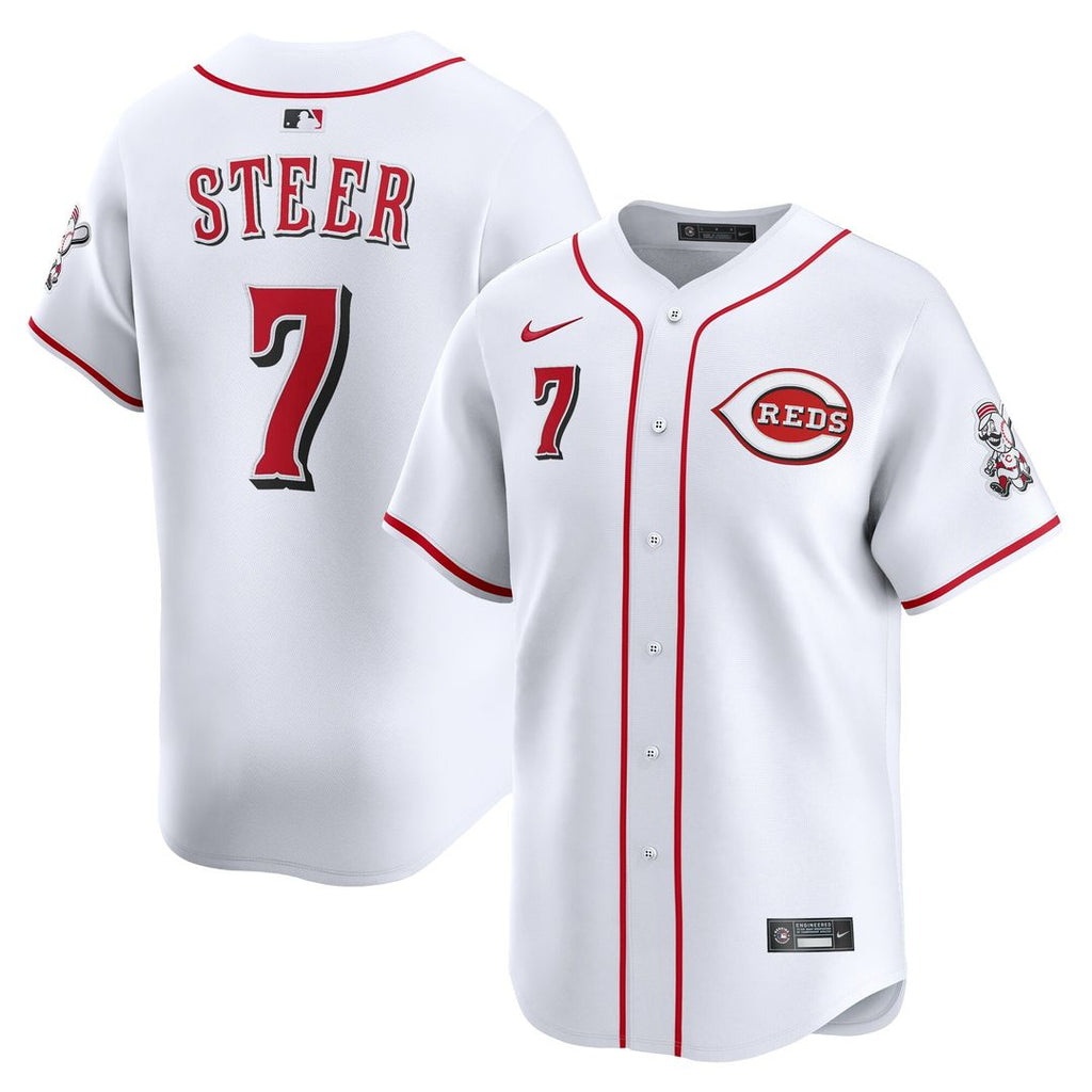 Cincinnati Reds Spencer Steer Nike Home Limited Player Jersey - White