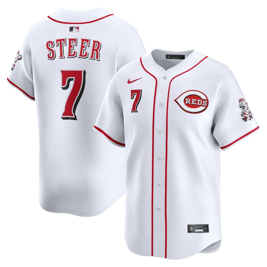 Cincinnati Reds Spencer Steer Nike Home Limited Player Jersey - White