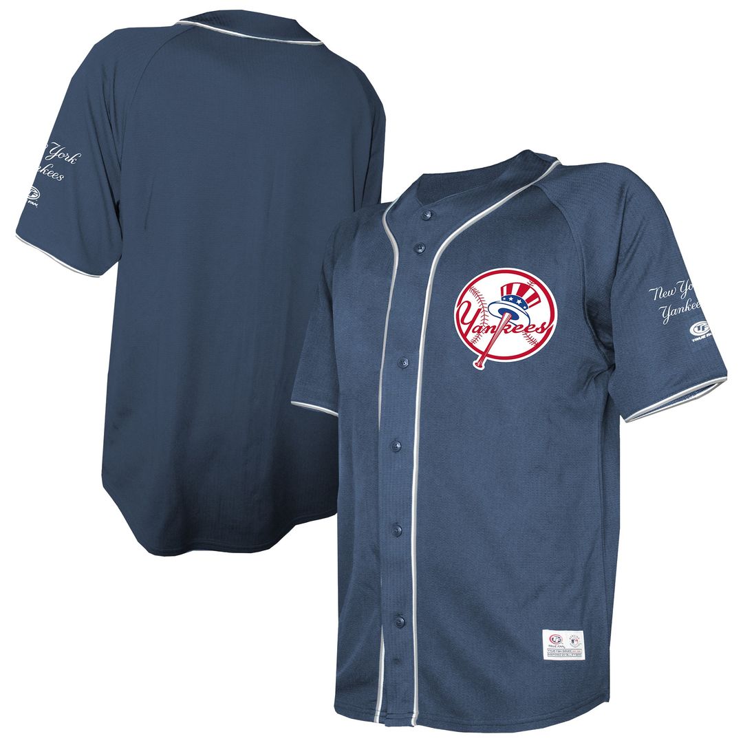 New York Yankees Stitches Team Color Full - Button Fashion Jersey - Navy