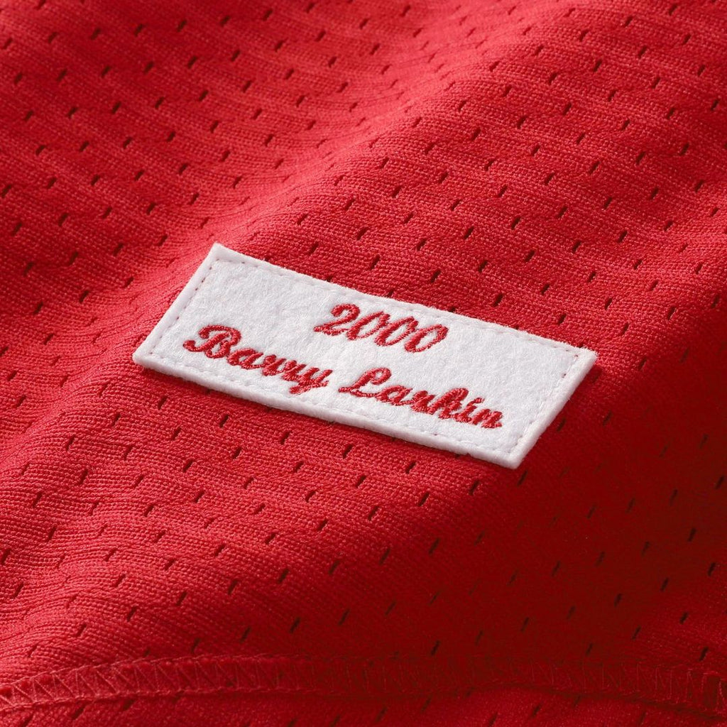 Cincinnati Reds Barry Larkin Mitchell & Ness Cooperstown Mesh Batting Practice Button - Up Jersey - Black