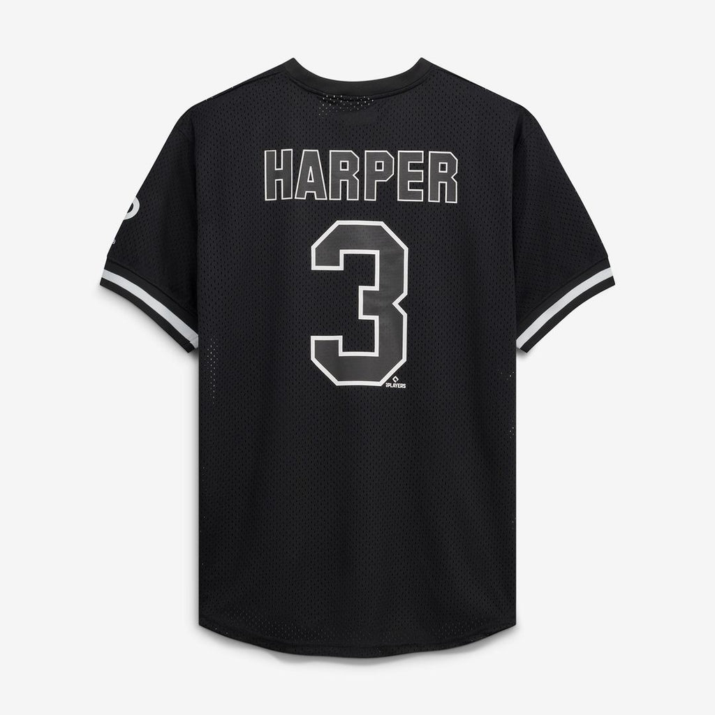 Philadelphia Phillies Bryce Harper Fanatics Big & Tall Heavyweight Mesh Jersey - Black/White
