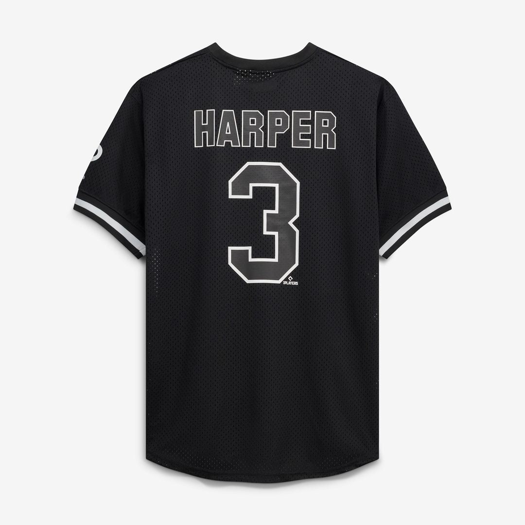 Philadelphia Phillies Bryce Harper Fanatics Big & Tall Heavyweight Mesh Jersey - Black/White
