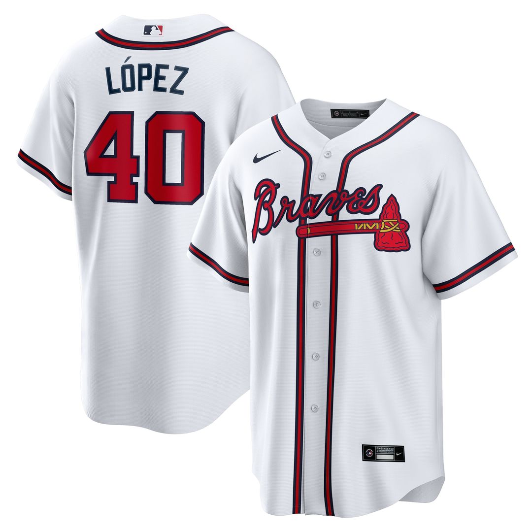 Atlanta Braves Reynaldo Lopez Nike Home Replica Jersey - White