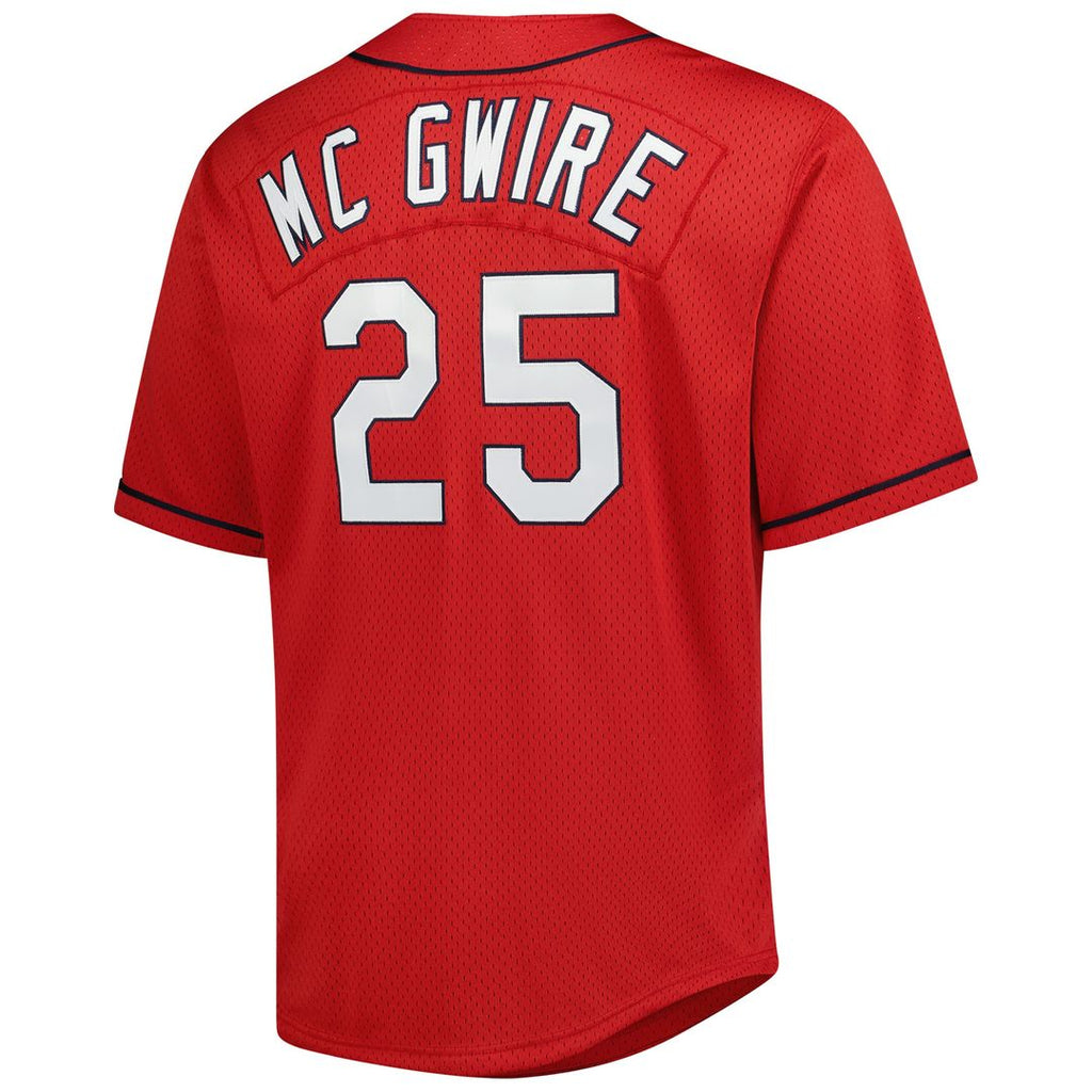 St. Louis Cardinals Mark McGwire Mitchell & Ness Big & Tall Cooperstown Mesh Batting Practice Jersey - Red