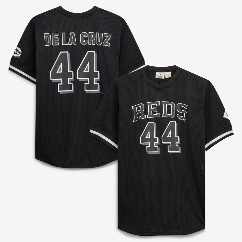 Cincinnati Reds Elly De La Cruz Fanatics Big & Tall Heavyweight Mesh Jersey - Black/White