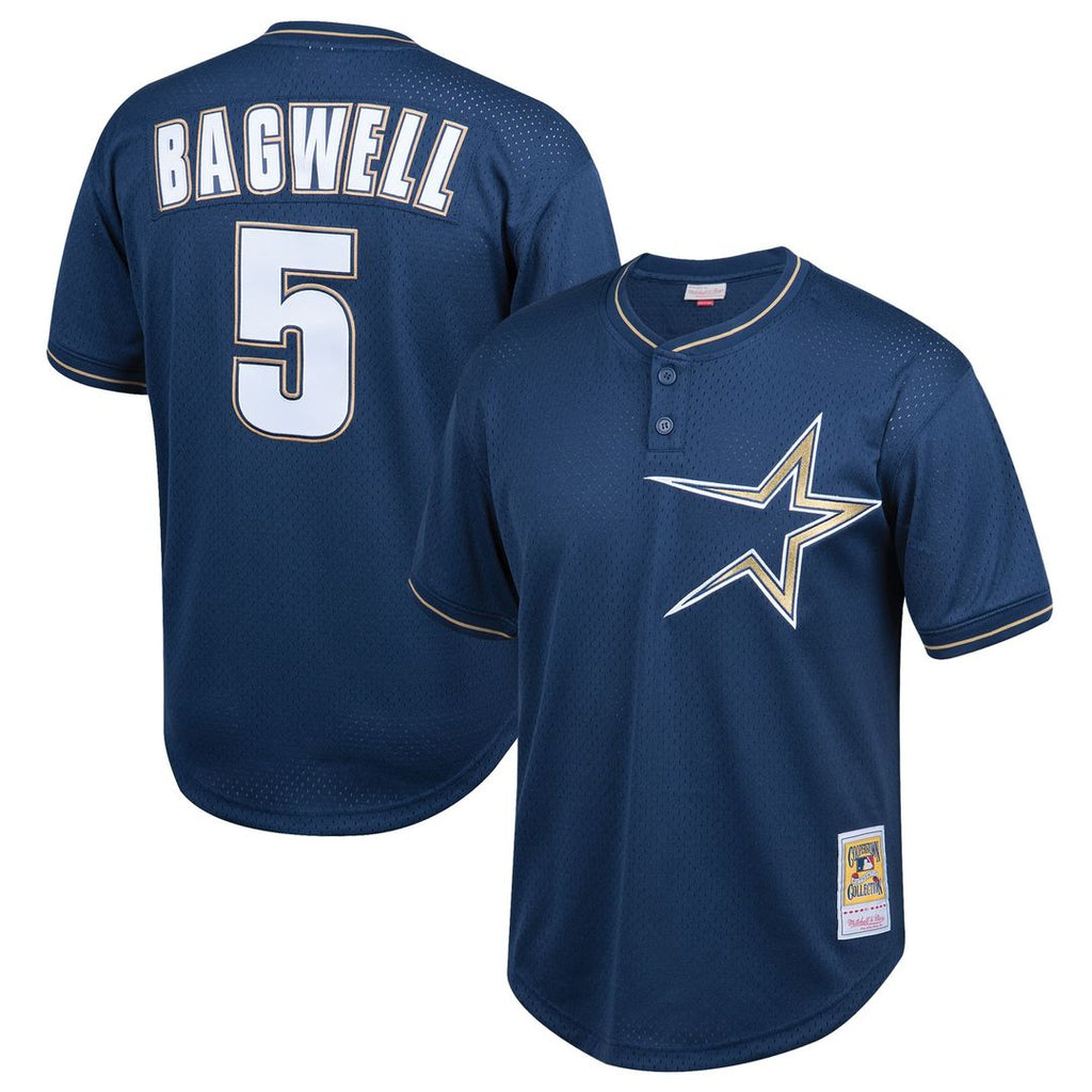 Houston Astros Jeff Bagwell Mitchell & Ness Youth Cooperstown Mesh Batting Practice Jersey - Navy