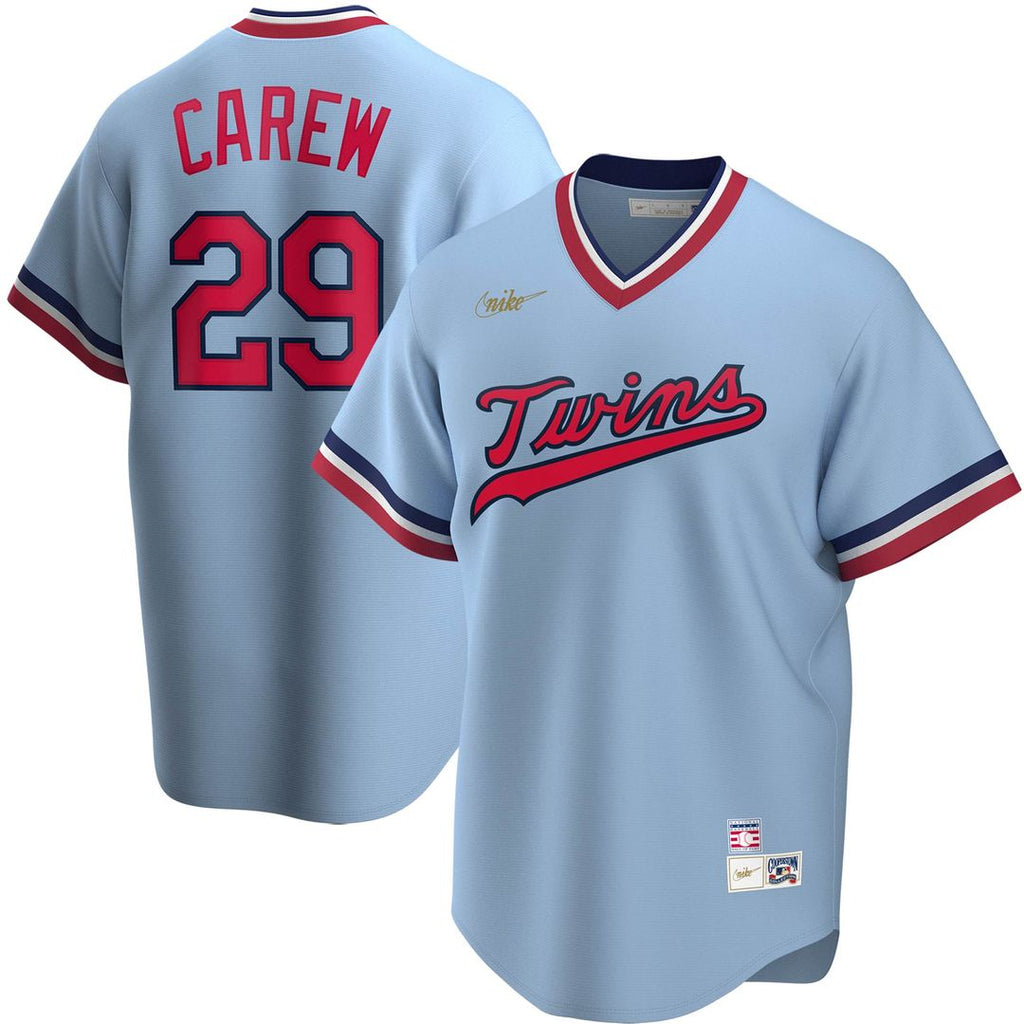 Minnesota Twins Rod Carew Nike Road Cooperstown Player Jersey - Light Blue