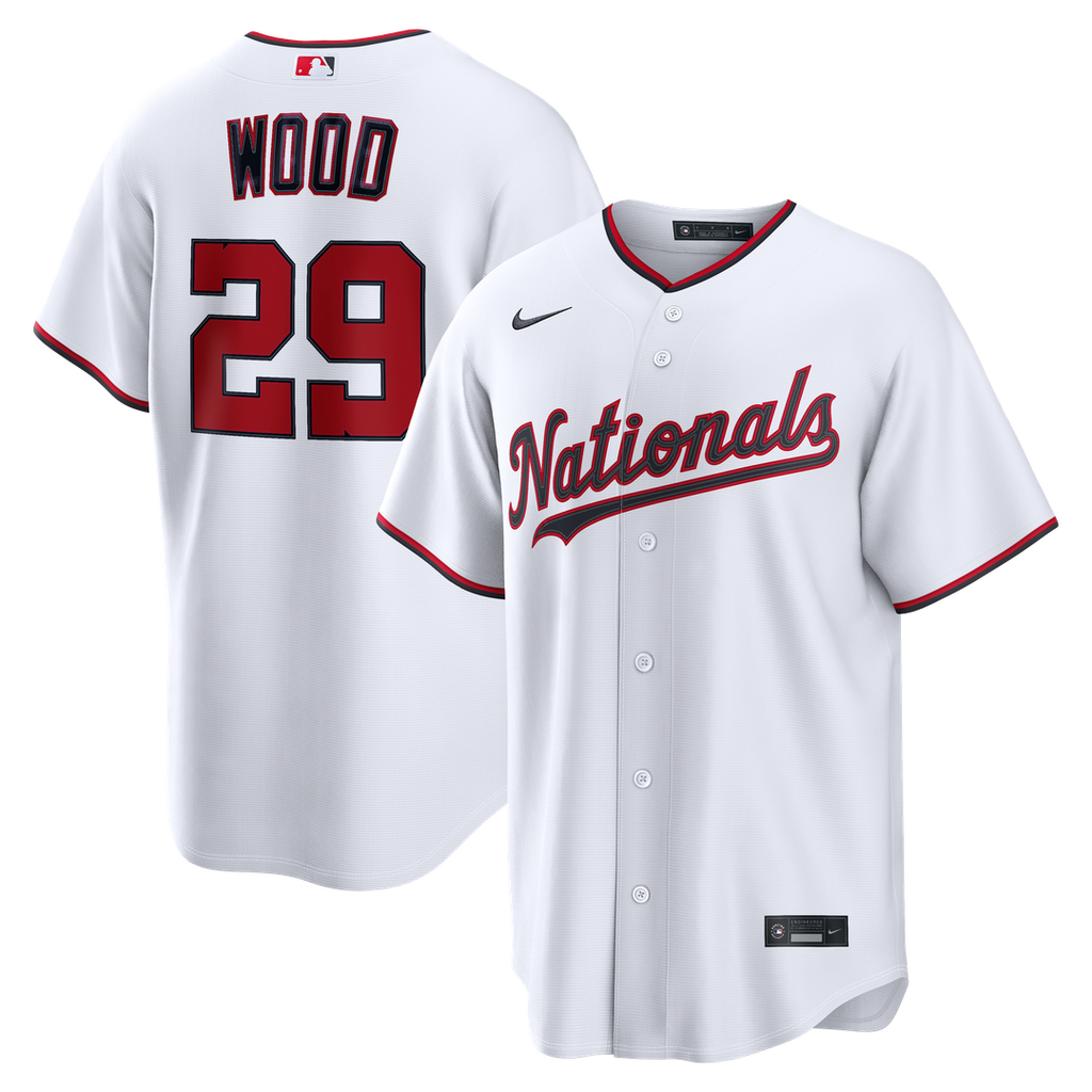 Washington Nationals James Wood Nike Home Replica Jersey - White