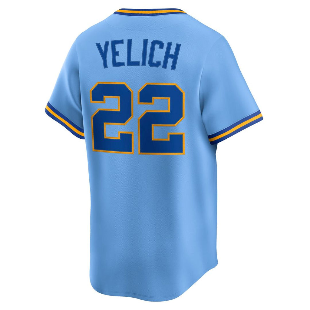 Milwaukee Brewers Christian Yelich Nike Cooperstown Limited Jersey - Powder Blue