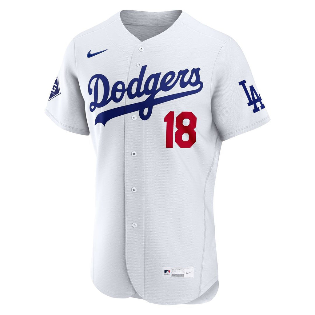 Los Angeles Dodgers Yoshinobu Yamamoto Nike Home Authentic Sponsor Patch Jersey - White