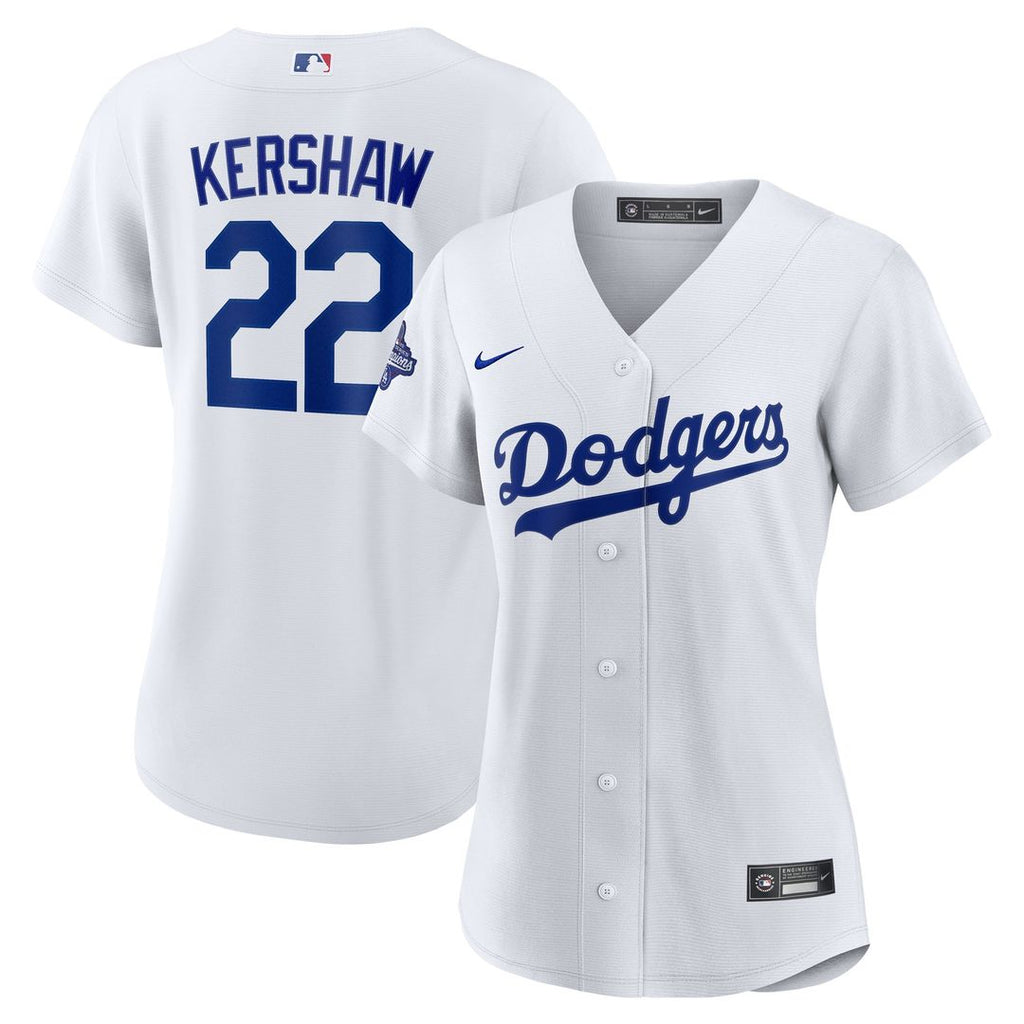 Los Angeles Dodgers Clayton Kershaw Nike Women's Home 2025 World Series Champions Replica Jersey - White
