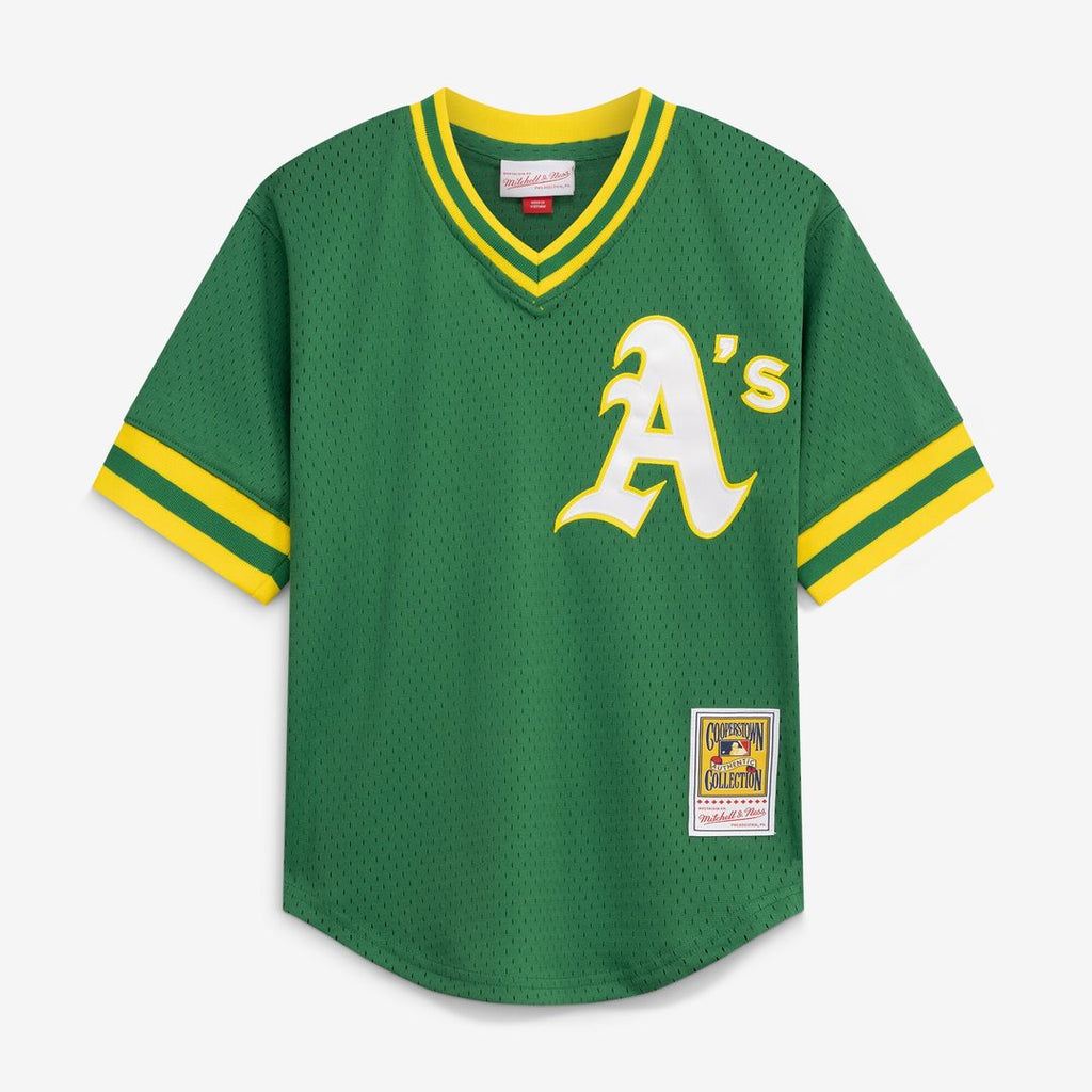Athletics Rickey Henderson Mitchell & Ness Youth Cooperstown Mesh Batting Practice Jersey - Green