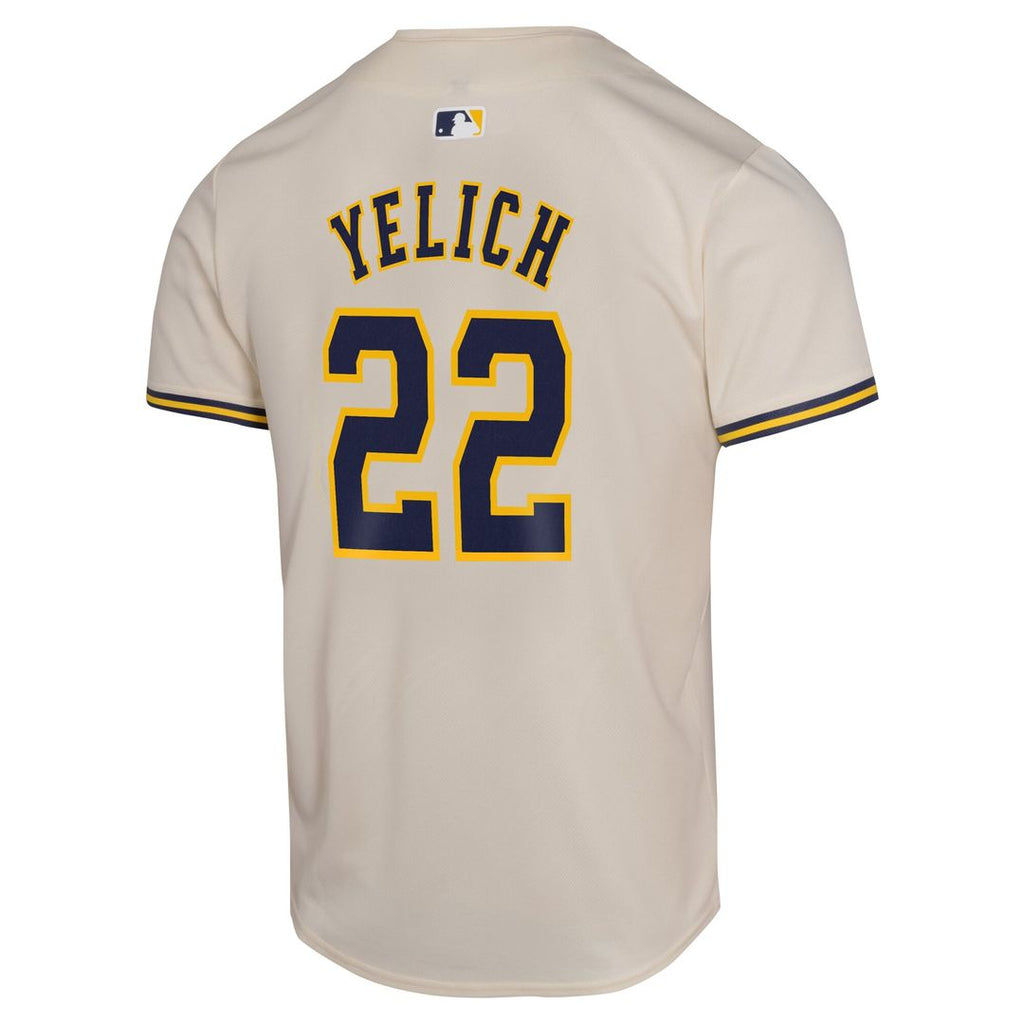 Milwaukee Brewers Christian Yelich Nike Youth Home Game Player Jersey - Cream