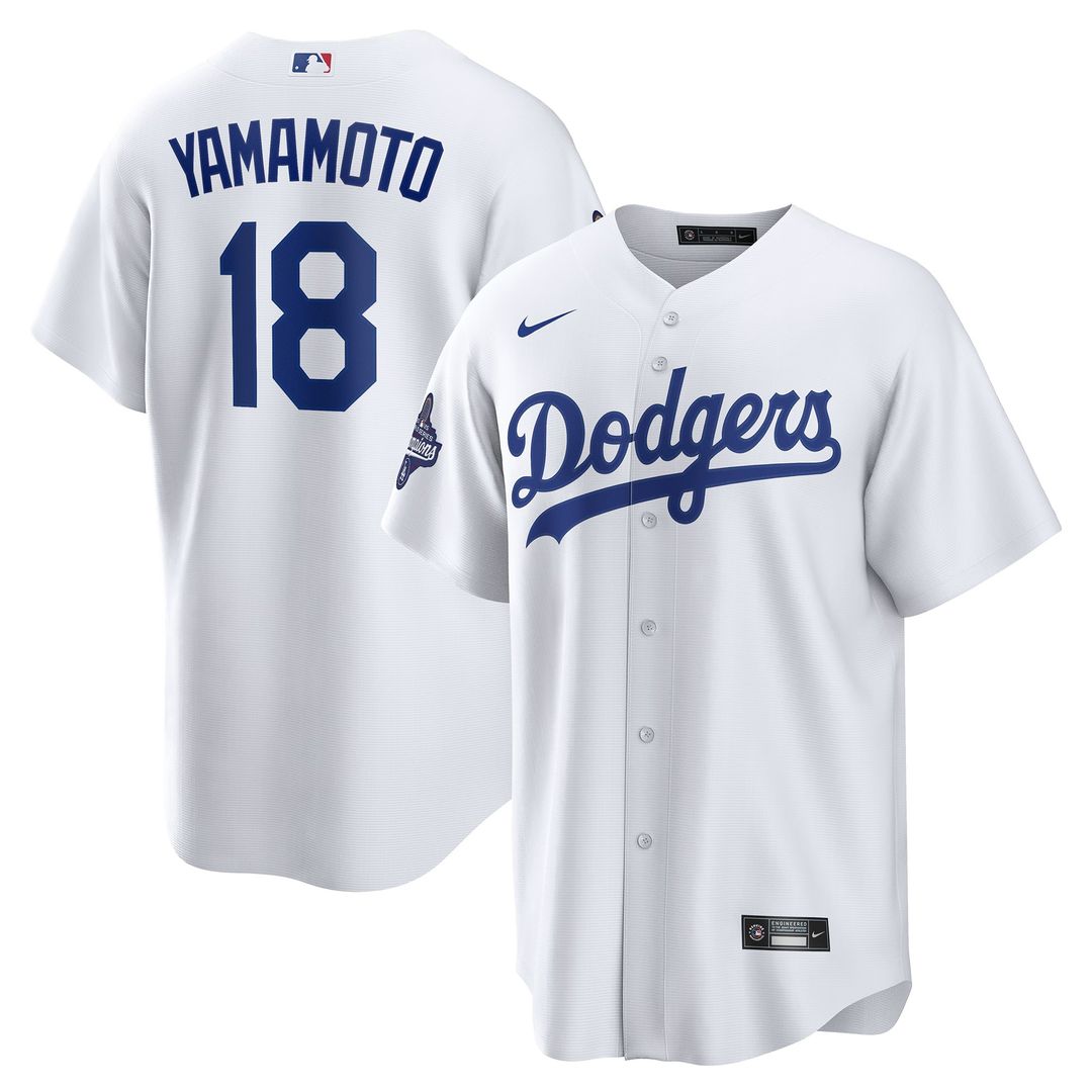 Los Angeles Dodgers Yoshinobu Yamamoto Nike 2025 World Series Champions Home Replica Jersey - White