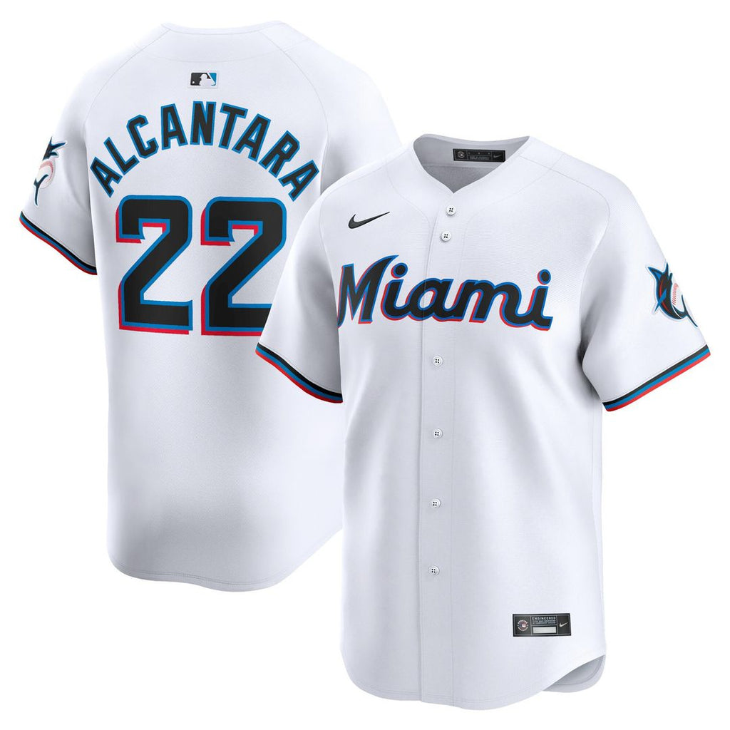 Miami Marlins Sandy Alcantara Nike Home Limited Player Jersey - White